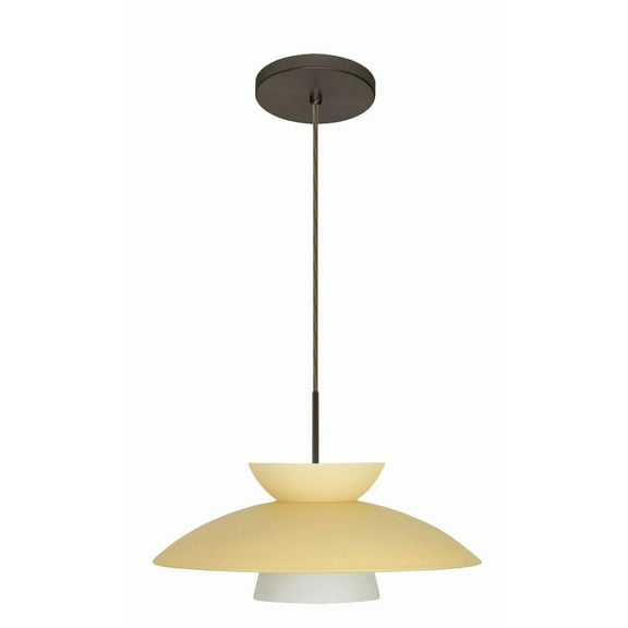 Besa Lighting - Trilo 15 - One Light Cord Pendant with Flat Canopy-Bronze