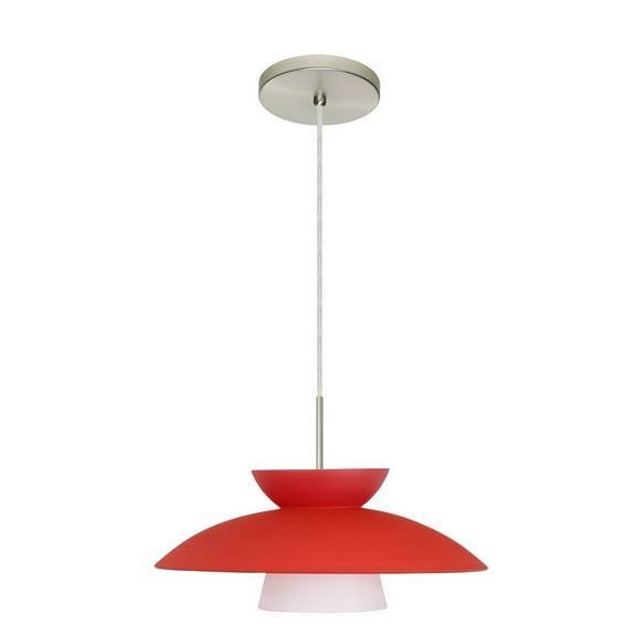 Besa Lighting - Trilo 15 - One Light Cord Pendant with Flat Canopy-Satin Nickel
