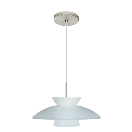 Besa Lighting - Trilo 15 - One Light Cord Pendant with Flat Canopy-Satin Nickel