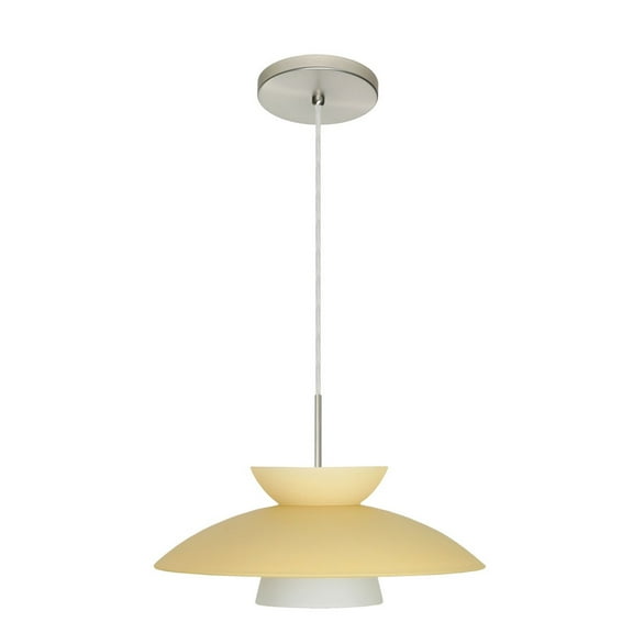 Besa Lighting - Trilo 15 - One Light Cord Pendant with Flat Canopy-Satin Nickel