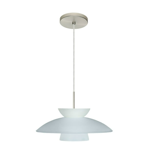 Besa Lighting - Trilo 15 - One Light Cord Pendant with Flat Canopy-Satin Nickel