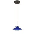 thumbnail image 1 of 1XT-271823-LED-SN-Besa Lighting-Trilo 7-One Light Cord Pendant with Flat Canopy-7 Inches Wide by 3.13 Inches High-Satin Nickel Finish-Blue Matte Glass, 1 of 3