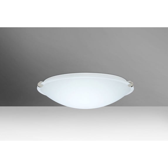 968207-LED-PN-Besa Lighting-Trio 12-One Light Flush Mount-11.88 Inches Wide by 3.75 Inches High-Polished Nickel Finish-White Glass Color-LED Lamping