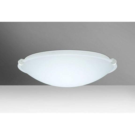 968107-WH-Besa Lighting-Trio 16-Two Light Flush Mount-15.75 Inches Wide by 4.75 Inches High-White Finish-White Glass Color-Incandescent Lamping Type