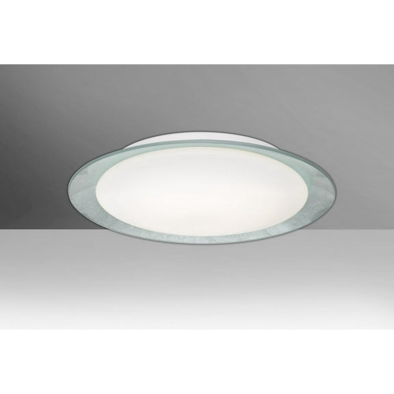 TUCA15SFC-LED-Besa Lighting-Tuca 15-16W 1 LED Flush Mount-15.5 Inches Wide by 3.25 Inches High-Opal/Silver Foil Glass Color