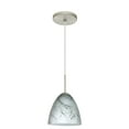 thumbnail image 1 of 1JT-4470MG-SN-Besa Lighting-Vila-One Light Cord Pendant with Flat Canopy-7 Inches Wide by 6.5 Inches High-Satin Nickel Finish-Marble Grigio Glass, 1 of 2