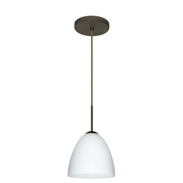 1JT-447007-LED-BR-Besa Lighting-Vila-One Light Cord Pendant with Flat Canopy-7 Inches Wide by 6.5 Inches High-Bronze Finish-Opal Matte Glass Color-LED