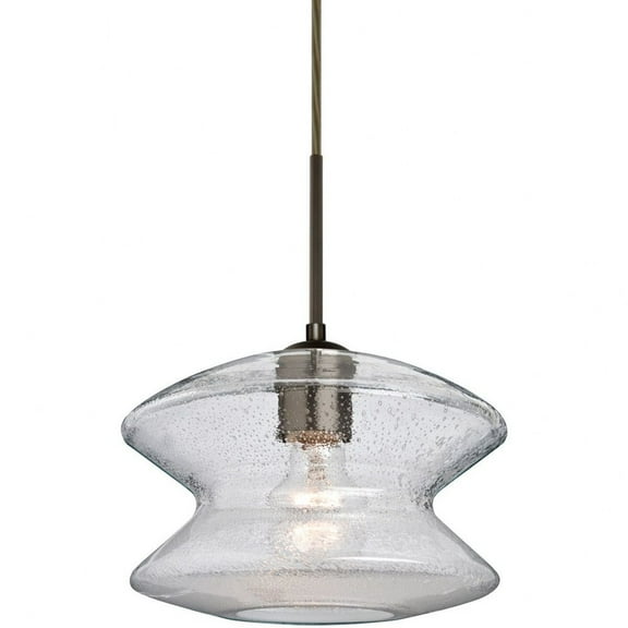 Besa Lighting - Zen - 1 Light Cord Pendant-Bronze Finish-Clear Bubble Glass
