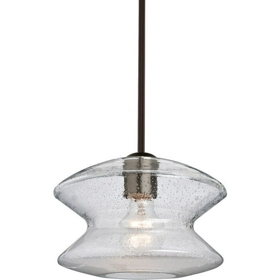 Besa Lighting - Zen - 1 Light Stem Pendant-Bronze Finish-Clear Bubble Glass