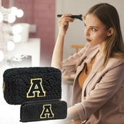 Besaacan Cosmetic Bag on Sale！ Lamb Hair Makeup Bag with Makeup Brush Bag Personalized Birthday Gift for Friend Unique Gift for Her Black Personal Care Products A