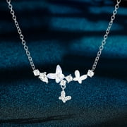 Besaacan Gold Necklace for Women on Sale！ Butterfly Cross Necklace 1Pc Diamond Necklace Woman Beating Dazzling Butterfly Shaped Pendant Small Diamond Pendant Woman Jewelry Jewelry C