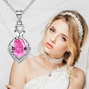 Besaacan Gold Necklace for Women on Sale！ Diamond Necklace Woman Beating Dazzling Diamond Pendant Diamond Pendant Woman Jewelry Pink
