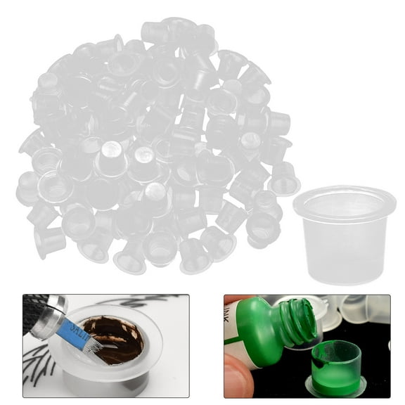 Besaacan Ink Caps 100Pcs Disposable Plastic Pigment Ink Caps Cups for Ink,Tattoo Supplies,Tattoo Accessories Asmalkl, Small Medium Large Optional A