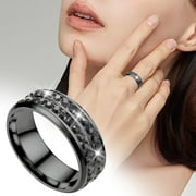 Besaacan Jewelry Clearance！ Titanium Steel Double Diamond Ring Korean Style Fashion Stainless Steel Diamond Couple Ring Ring Black 10