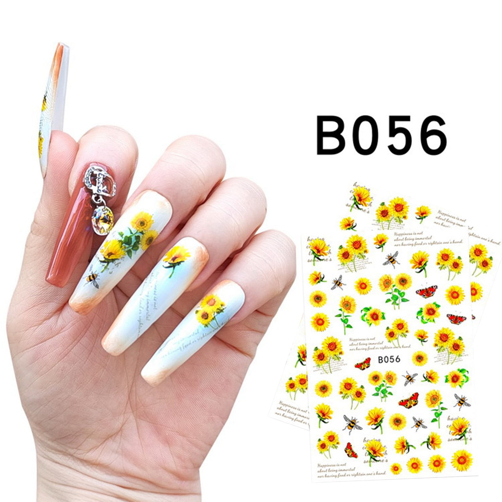 Besaacan Sunflower Stickers Hyuna Style Nail Decorations Flower Series ...