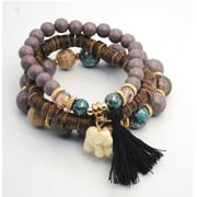 Besaacan gold bracelets for women Clearance！ Women Bohemian Hand String Ocean Style Multi Circle Pearl Crystal Bracelet jewelry B