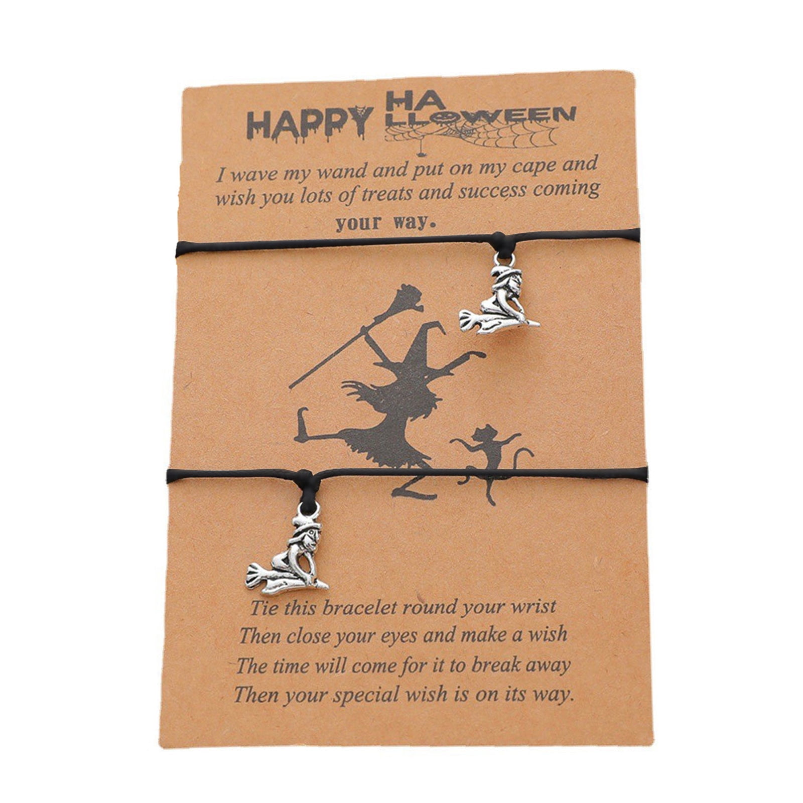 Besaacan gold bracelets for women Clearance！ Dancing Witch Halloween Card Bracelet European and