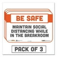 thumbnail image 1 of Besafe Messaging Repositionable Wall/door Signs, 9 X 6, Maintain Social Distancing While In The Breakroom, White, 3/pack | Bundle of 2 Packs, 1 of 5