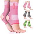 thumbnail image 1 of BeSavage Ankle Brace for Men and Women, Compression Sleeve for Foot, Heel and Ankle Support, Pink, Small/Medium, 1 of 5