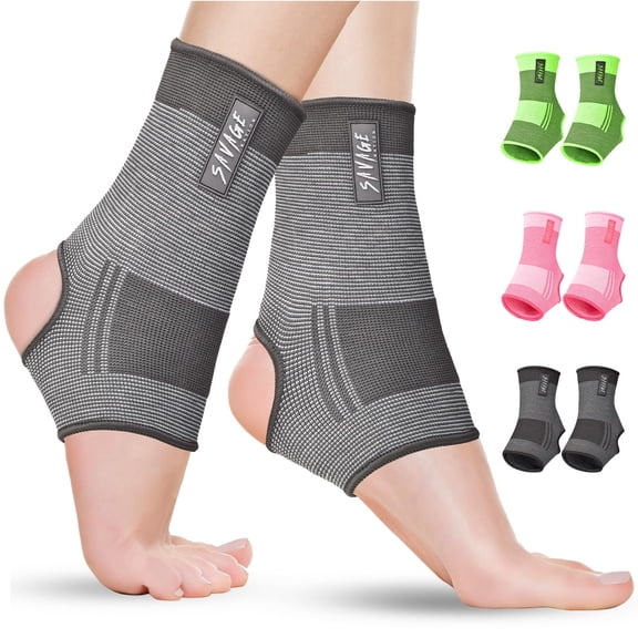 Besavage Ankle Compression Brace, Foot Support for Men & Women, Muay Thai, Kickboxing, Gym Training, Black, L/XL