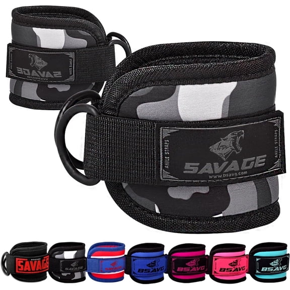 Besavage Cable Machine Ankle Strap, Adjustable Neoprene Gym Ankle Strap for Glute Kickbacks, Leg Extensions and Hip Exercises, Single, Black