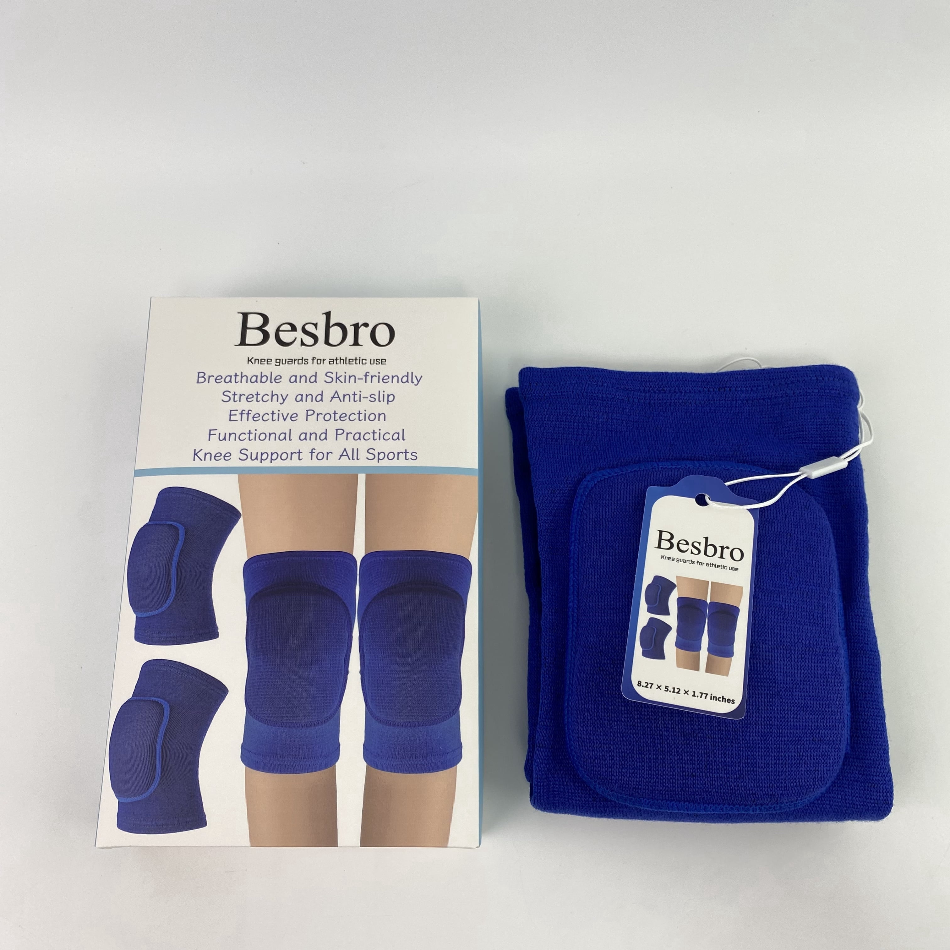 Besbro Knee guards for athletic use,Knee Pads for Women & Men, Basketball Knee Pads Volleyball Knee Pads for Women Men Wrestling Knee Pads Wrestling Gear (8.27 x 5.12 x 1.77 inches, Blue)