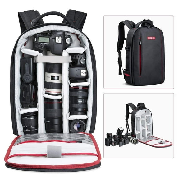 Beschoi Camera Backpack Bag Waterproof with Tripod Strap for DSLR 13.3" Laptop-44 x 28 x 14 cm