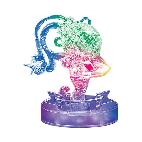 Elainilye 3D Crystal Puzzle Jig-saw Clear Twelve 12 Constellation Astrolog Flash LED Light