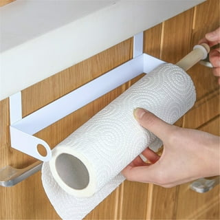 HUFEEOH Adhesive Paper Towel Holder Under Cabinet Wall Mount for Kitchen  Paper Towel, Black Paper Towel Roll Rack for