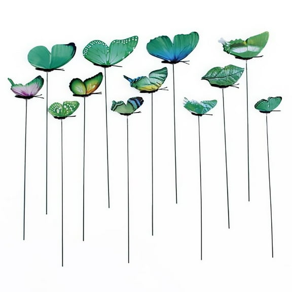 Bescita Bonsai Simulation Butterfly Flower Pot Plunger Vase for Garden Yard Decor