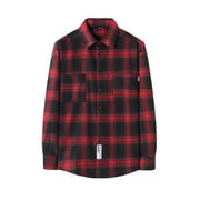 Bescita Men Tops The Regular-fit Long-Sleeve Plaid Flannel Shirt Casual