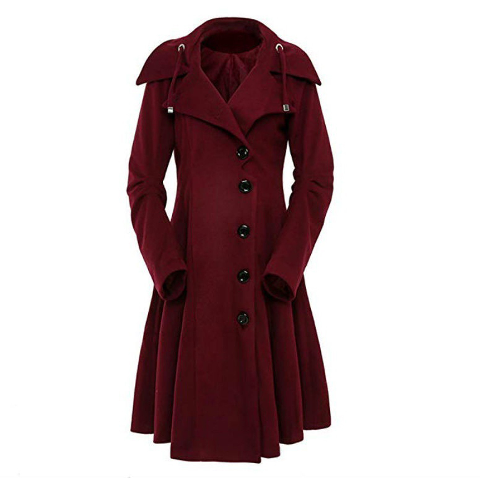 Bescita Women Faux Wool Warm Slim Coat Jacket Thick-Parka Overcoat Long Winter Outwear - image 1 of 5