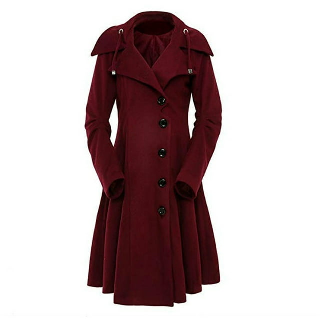 Bescita Women Faux Wool Warm Slim Coat Jacket Thick-Parka Overcoat Long Winter Outwear