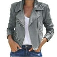 thumbnail image 1 of Bescita Womens Winter Ladies Vintage Zipper Bomber Jacket Casual Coat Outwear, 1 of 5
