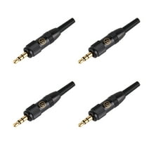Bescoos 4-Pack 1/8" 3.5mm Locking Plug 3Pole Gold-plated stereo 1/8" 3.5mm Solder Type DIY Audio cable connector with Tail plug to fix cable stable