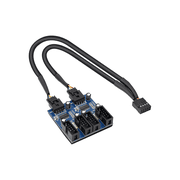 Bescoos USB 2.0 Hub 1 to 4 Female Extension Cable for Motherboard USB 9 Pin Connector Adapter 35cm High Speed USB 9 Pin Header Splitter for PC Laptop Expansion 35cm