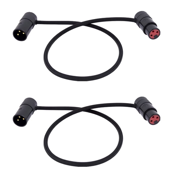 Bescoos XLR 90 Degree Rotatable Right-Angle XLR Cable Male to Female Microphone Adapter Connector Balanced Cable for Audio Gear Professional Microphone Connection Accessories(2Pcs)