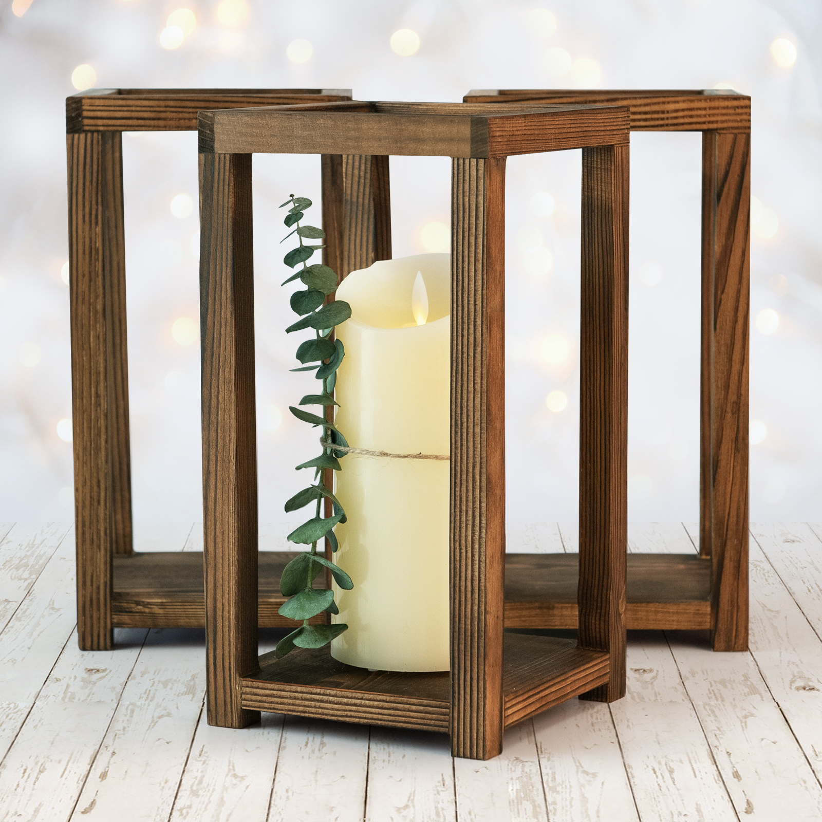 Bescott Wedding Lantern Centerpiece, Set of 3 Rustic Wedding Table