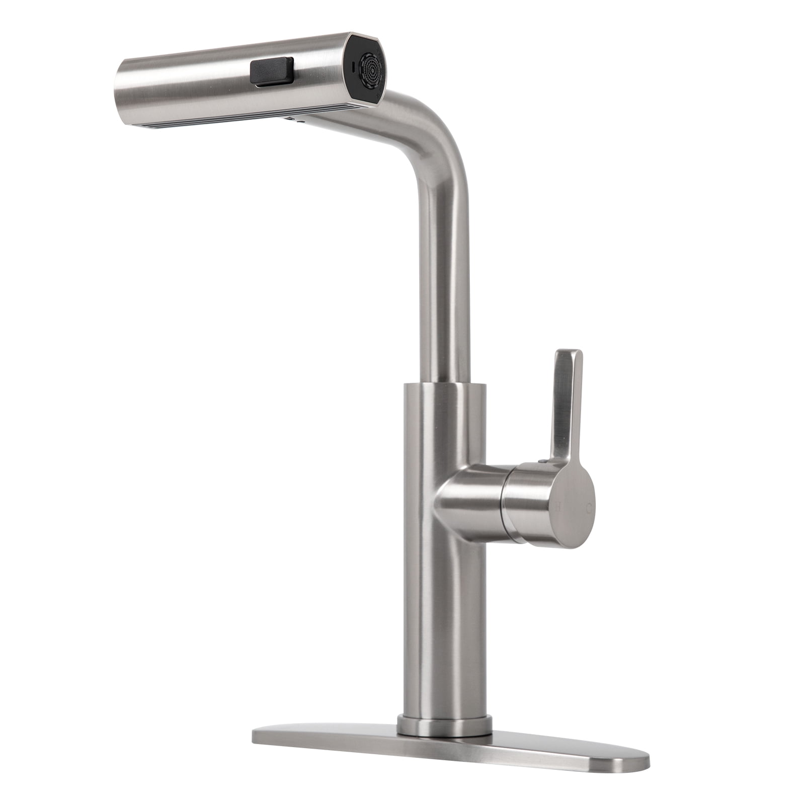 Brushed Nickel Single Handle Pull Down Kitchen Faucet with Spray
