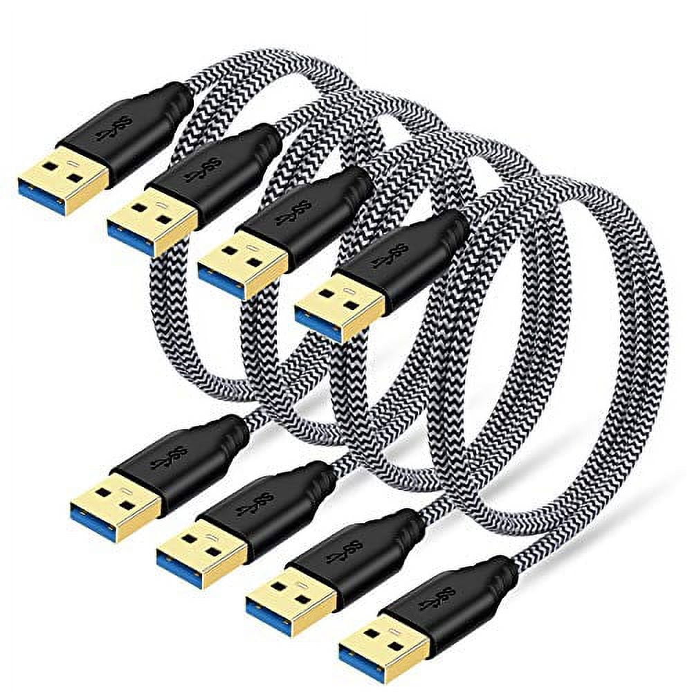 Besgoods USB 3.0 Cable Male to Male, 2-Pack Braided 6ft USB to USB Cable  Type A Male Double End USB Cord Compatible Hard Drive Enclosures, DVD  Player