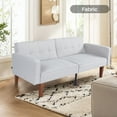 thumbnail image 1 of Besharat Convertible Futon Sofa Bed, Faux Leather Futon Couch Sleeper Recliner for Living Room, 1 of 8