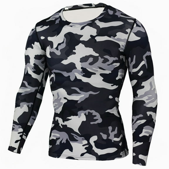 Beshee Long Sleeve Shirts for Men Tops Camouflage T Shirts Blouse Long Men's Outdoor Sleeves Quick Drying Men's Dress Shirts Mens Shirts Grey M