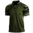 thumbnail image 1 of Beshee Shirts for Men Fashion Casual Comfort Soft Loose Outdoor Sports Lapel Solid Color Camouflage Printing Sleeve Top Short Sleeve T Shirt Shirt Top Blouse Mens Shirts Mens T-Shirts Army Green XL, 1 of 2