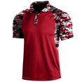 thumbnail image 1 of Beshee Shirts for Men, Mens Fashion Casual Comfort Soft Loose Outdoor Sports Lapel Solid Color Camouflage Printing Sleeve Top Short Sleeve T Shirt Shirt Top Blouse Mens Shirts Mens T-Shirts Red XXXL, 1 of 3