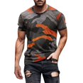 thumbnail image 1 of Beshee Shirts for Men, Men Casual Fashion Camouflage Printed Round Neck T Shirt Top Short Sleeve Blouse Mens Shirts Mens T-Shirts Orange XL, 1 of 6