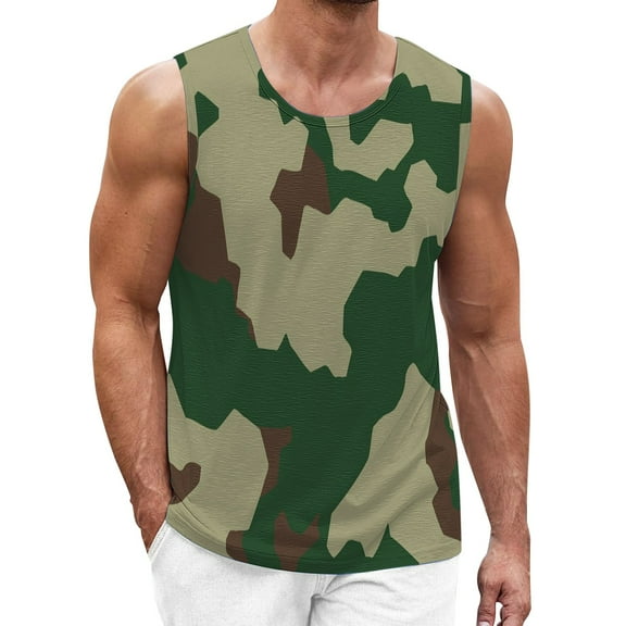 Beshee Tank Tops Men, Men's Summer Outdoor Digital Print Casual Holiday Street Sleeveless Tank Top Mens Shirts Navy XXL