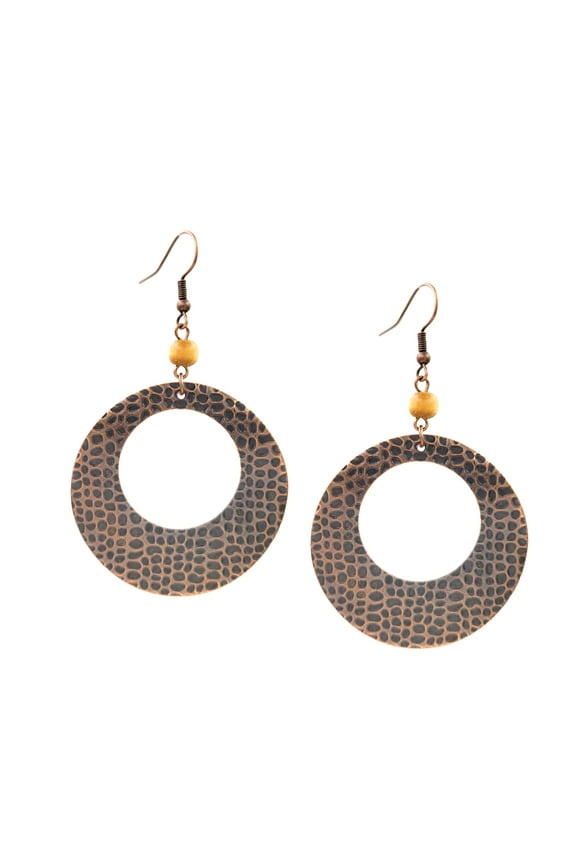 Copper Hammered Hoops Lifestyle Boho Style Earrings