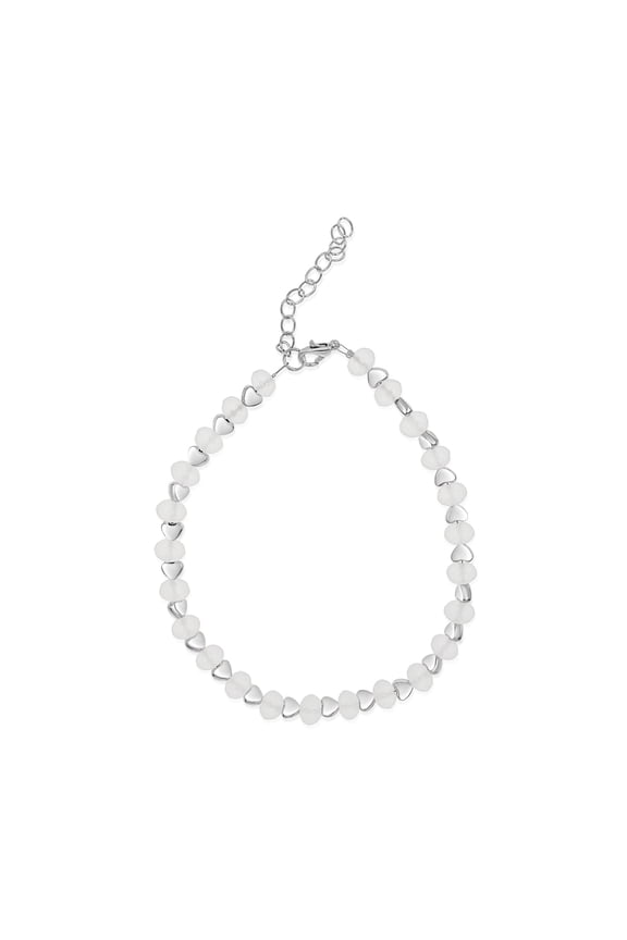 Frosted Jet Black Faceted Crystal Artisan Beaded Adjustable Anklet with Extension