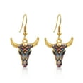 thumbnail image 1 of Besheek Gold Plated Multi-Color Cow Boho Beach Gala Style Dangle Earrings, 1 of 5