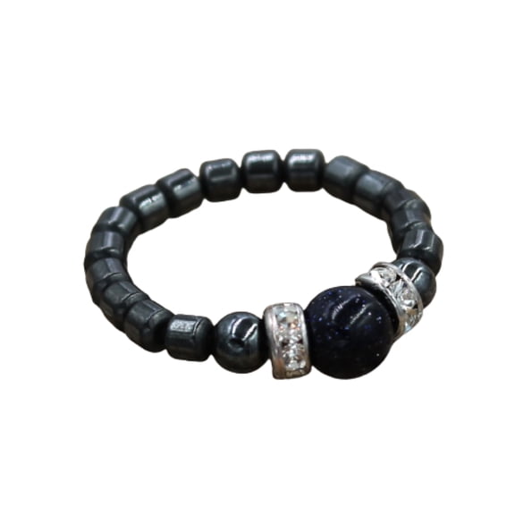 Besheek Magenetic Stretch Black Stardust Boho Beach Gala Style Toe Ring
